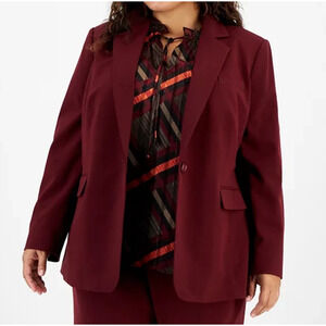 Bar III Womens Plus Size One-Button Blazer Carrubo Size 3X‎